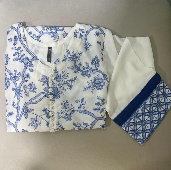 White Embroidery - Single Shirt