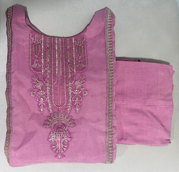 2PC - Pret - Pink Embroidered