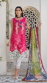 Aurora - 2PC Print Embroidered Lawn Suit