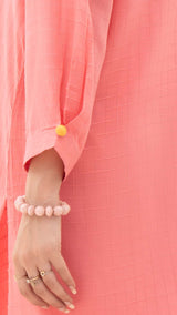1PC - Pret - Pink Textured Kurta